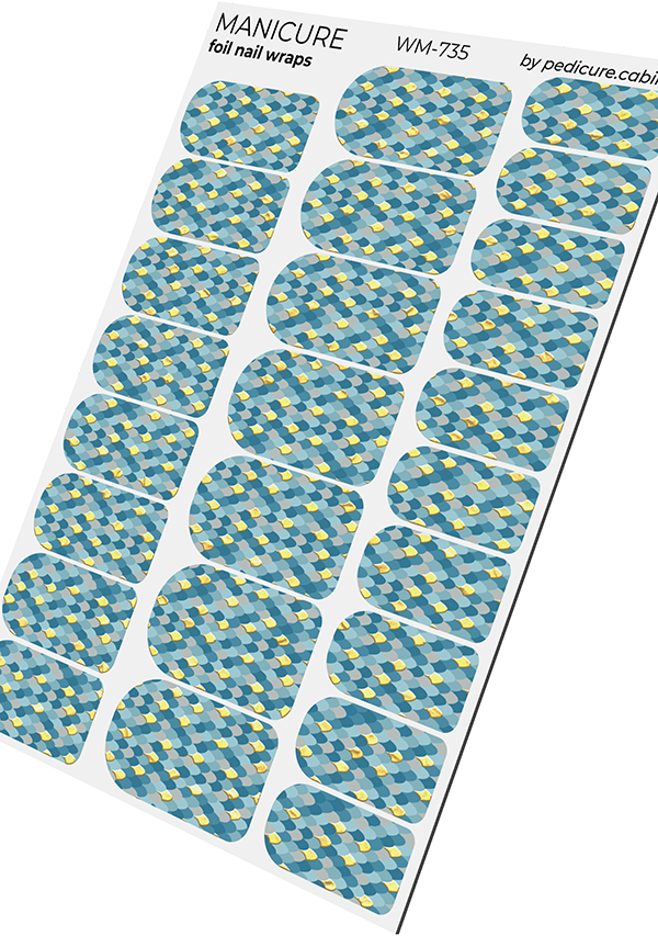 Pedicure cabinet manicure nail wraps with gold foil [WM-735]