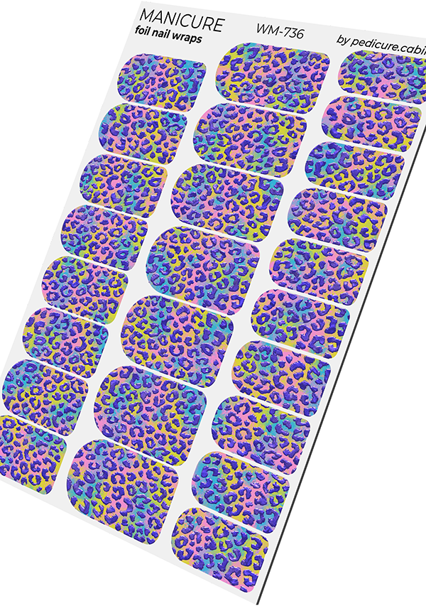 Pedicure cabinet manicure nail wraps with multicolour foil [WM-736]