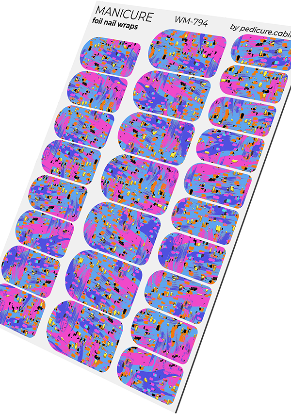 Pedicure cabinet manicure nail wraps with gold foil [WM-794]