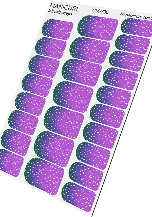 Pedicure cabinet manicure nail wraps with silver foil [WM-796]