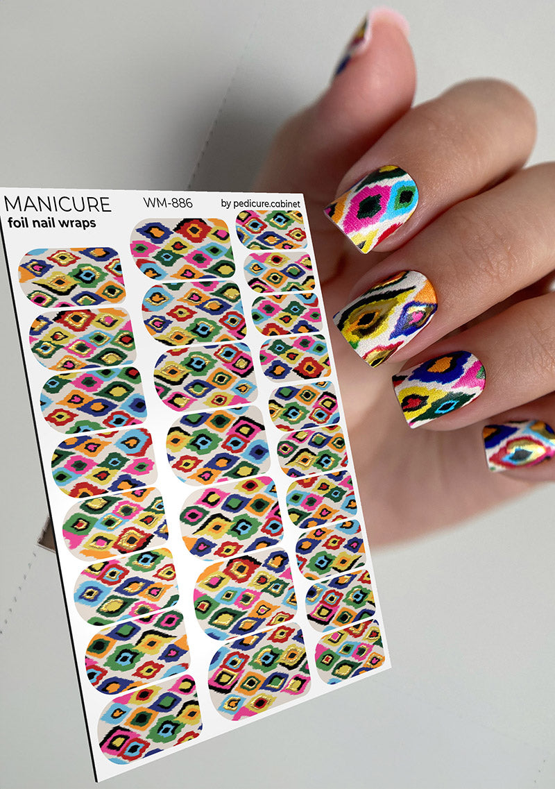 Pedicure cabinet manicure nail wraps with gold foil [WM-886]