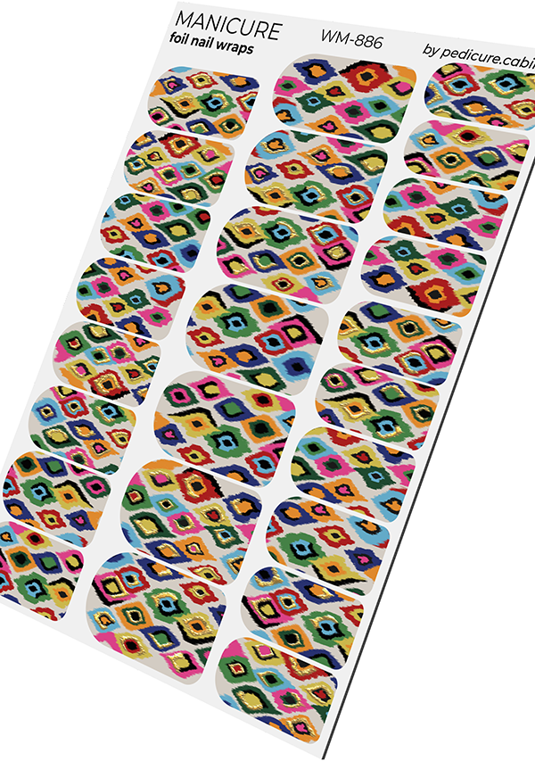 Pedicure cabinet manicure nail wraps with gold foil [WM-886]