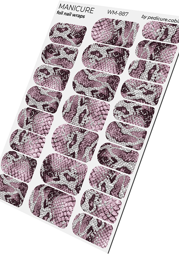 Pedicure cabinet manicure nail wraps with silver foil [WM-887]