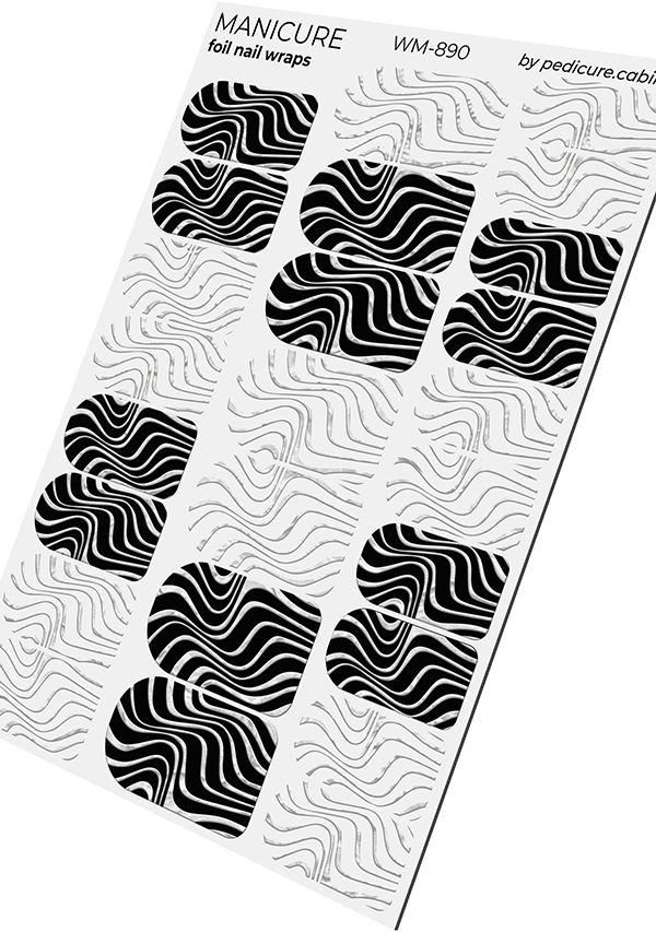 Pedicure cabinet manicure nail wraps with silver foil [WM-890]