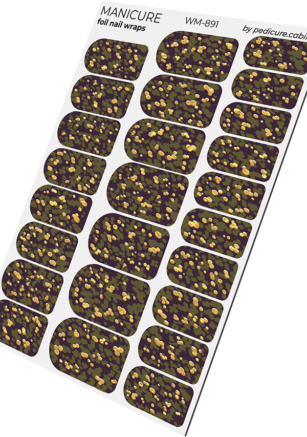 Pedicure cabinet manicure nail wraps with gold foil [WM-891]