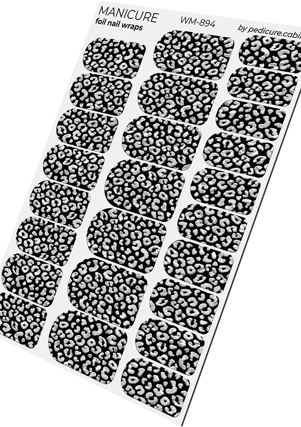 Pedicure cabinet manicure nail wraps with silver foil [WM-894]