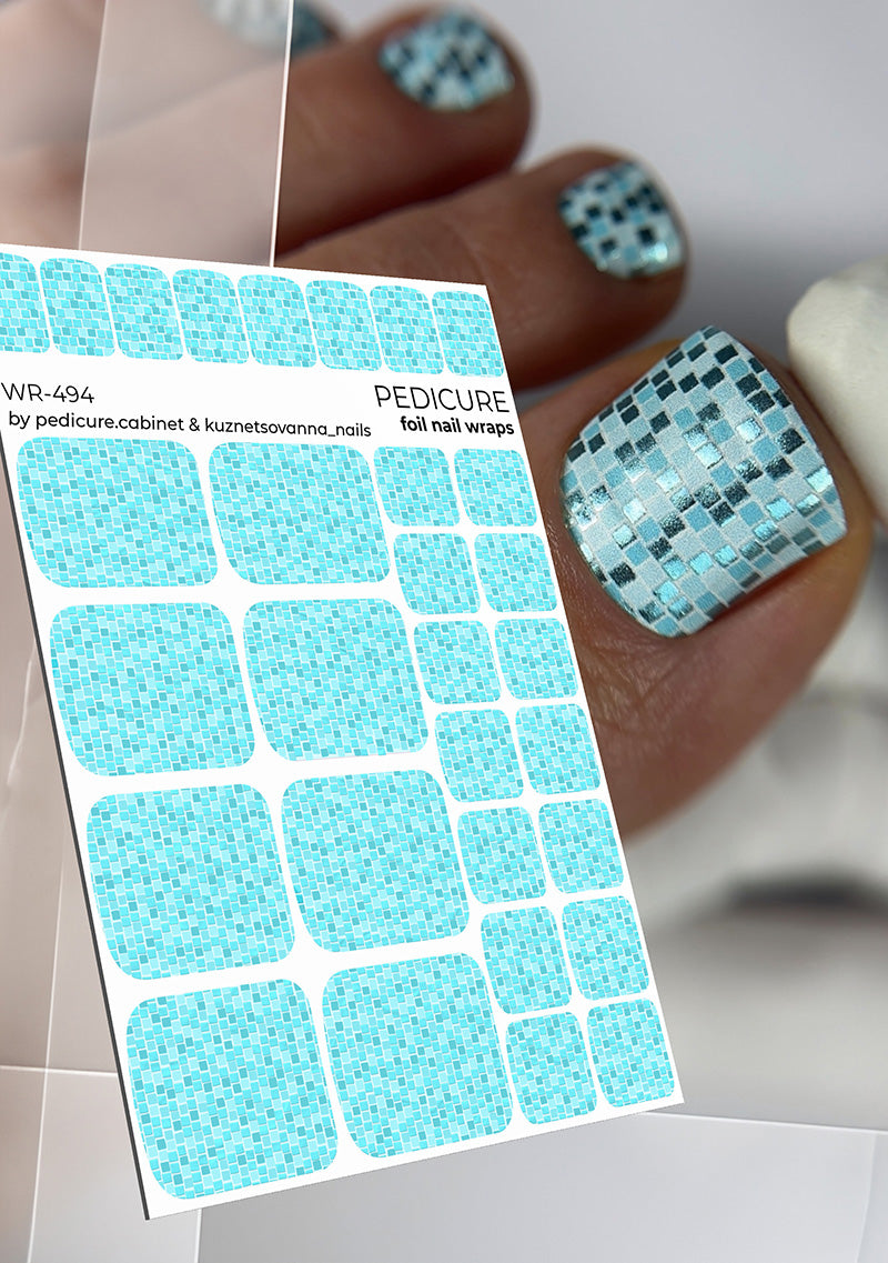 Pedicure cabinet pedicure nail wraps with colored foil [WR-494]