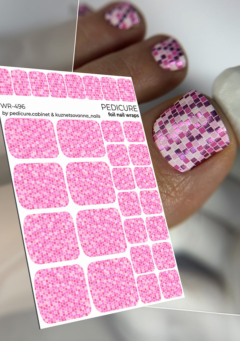 Pedicure cabinet pedicure nail wraps with colored foil [WR-496]