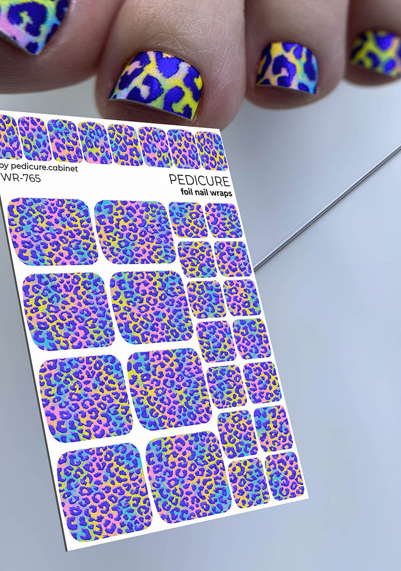 Film de pédicure pour salon de pédicure avec feuille multicolore [WR-765]