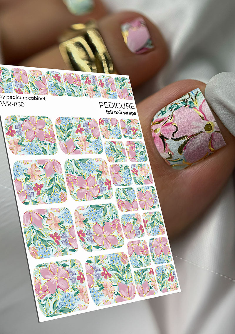 Pedicure cabinet pedicure nail wraps with gold foil [WR-850] 