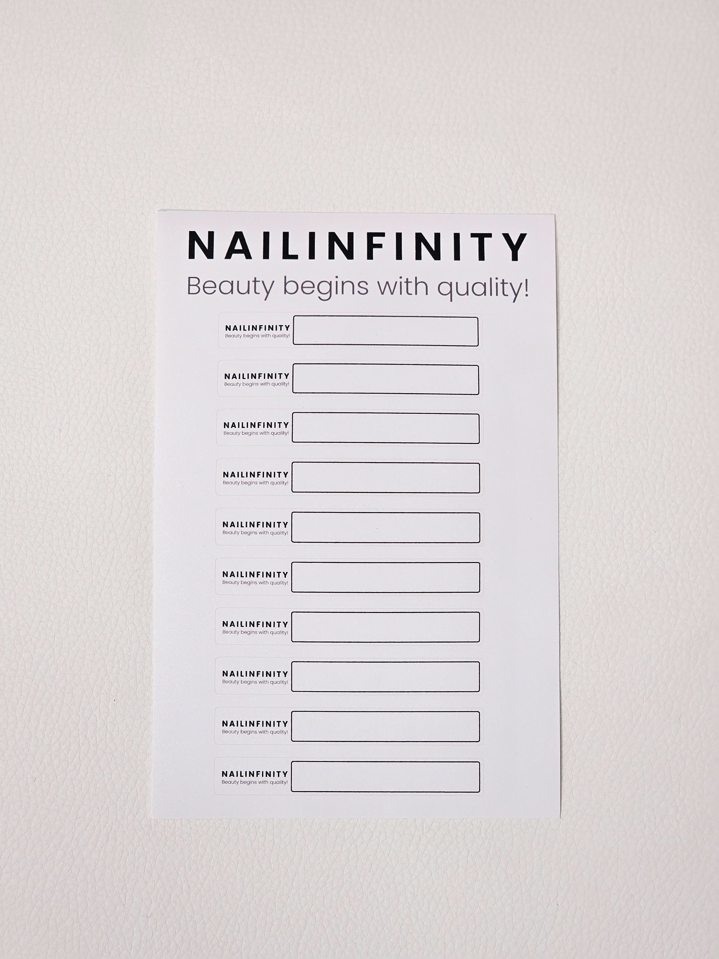 Autocollants pour capsules Nailinfinity : numérotation des teintes et aide à la navigation, 50 g