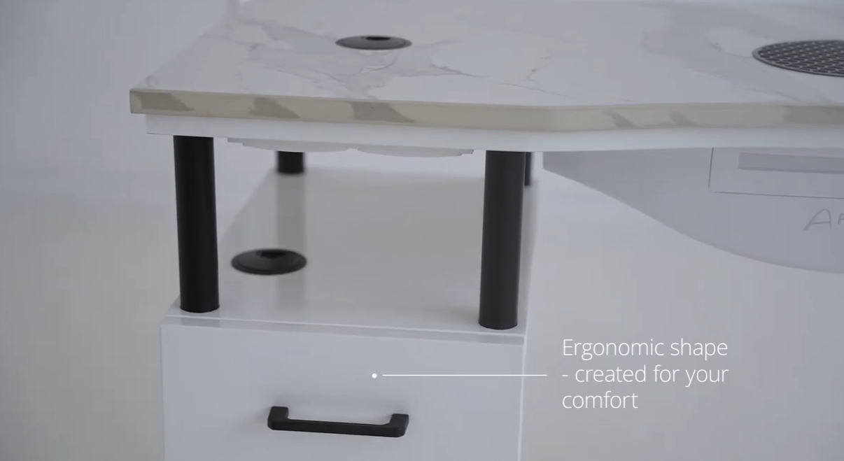 Table de manucure Afinia Basic en quartz fritté