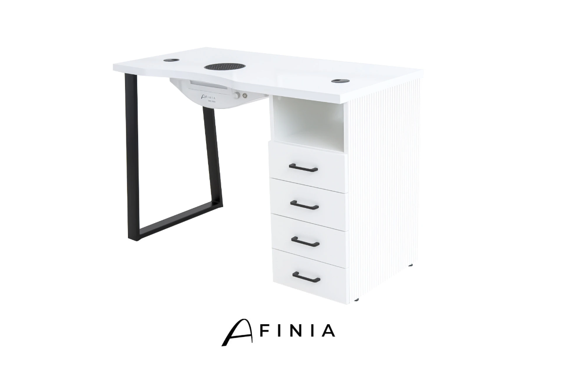 Table de manucure Afinia Prime Black avec aspirateur intégré NDC 2000