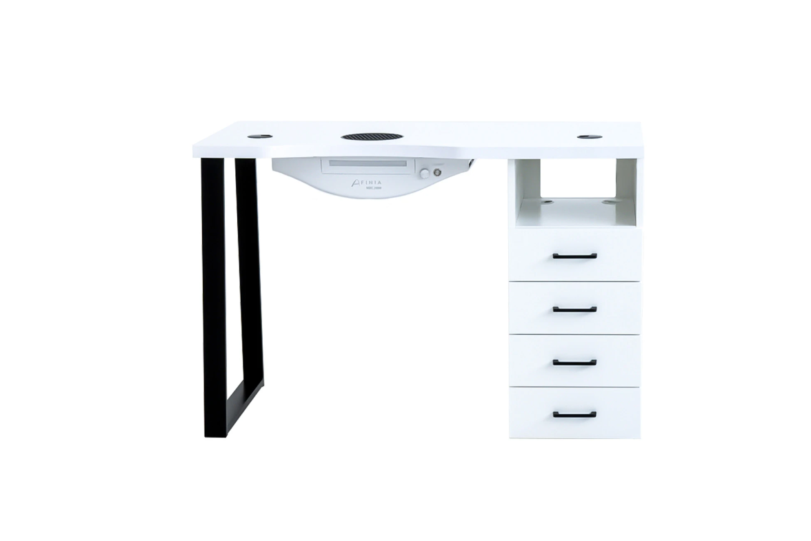 Table de manucure Afinia Prime Black avec aspirateur intégré NDC 2000