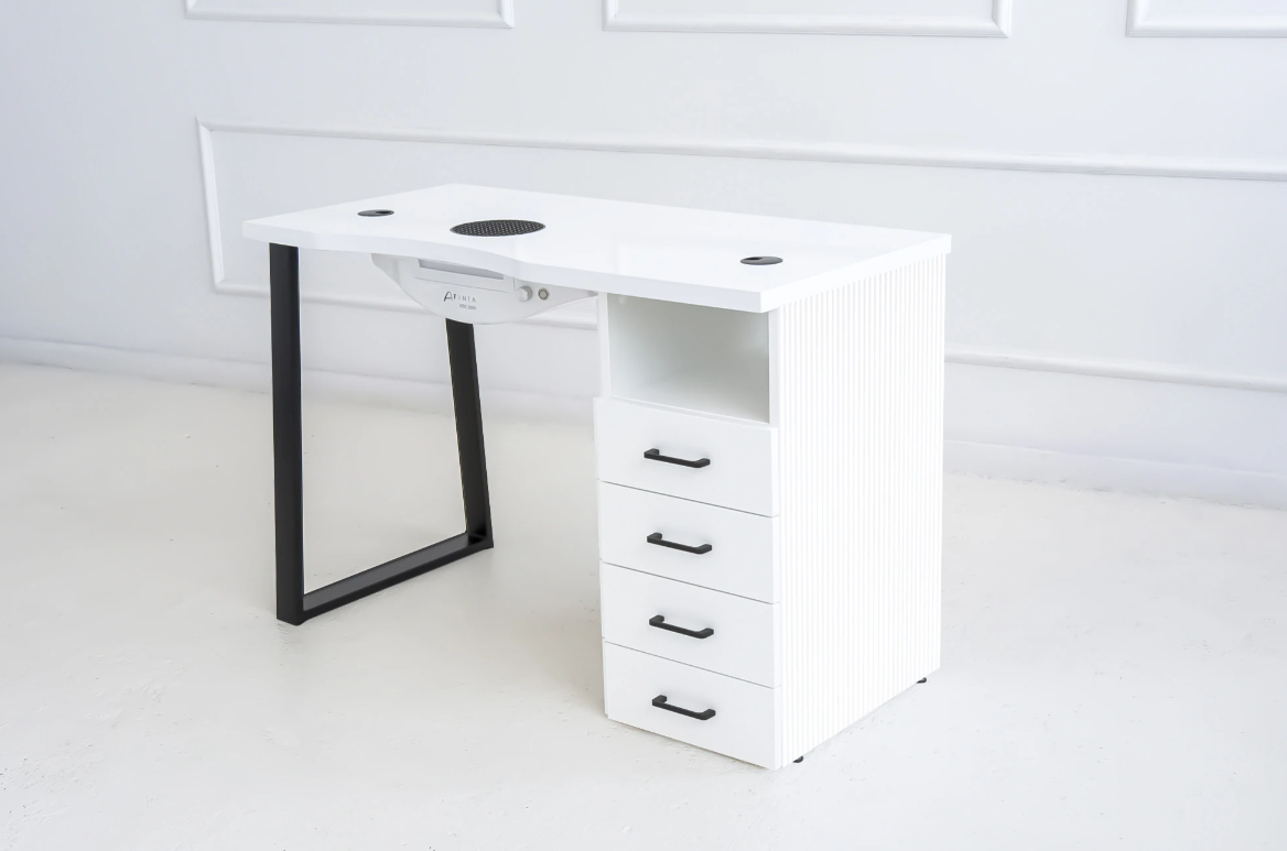 Table de manucure Afinia Prime Black avec aspirateur intégré NDC 2000