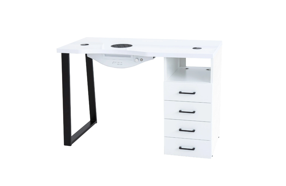 Table de manucure Afinia Prime Black avec aspirateur intégré NDC 2000