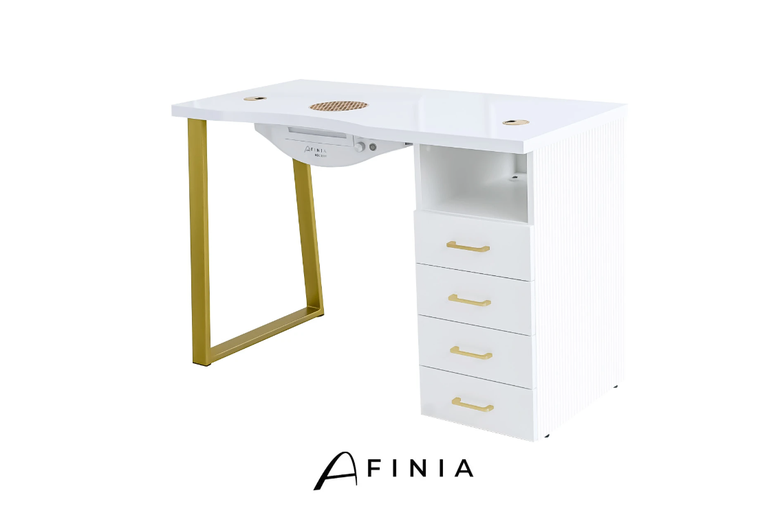 Table de manucure Afinia Prime Gold avec aspirateur intégré NDC 2000