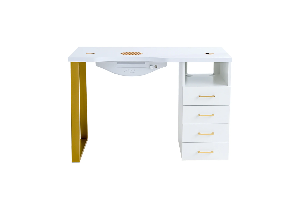Table de manucure Afinia Prime Gold avec aspirateur intégré NDC 2000
