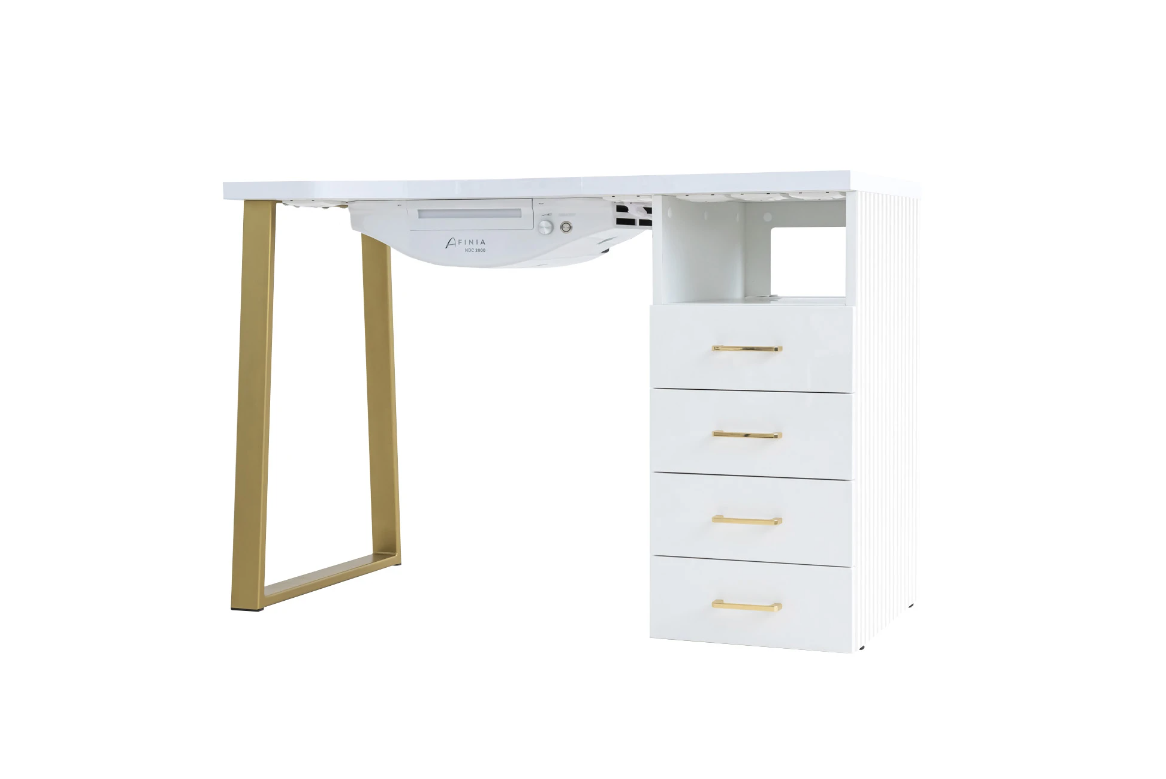 Table de manucure Afinia Prime Gold avec aspirateur intégré NDC 2000