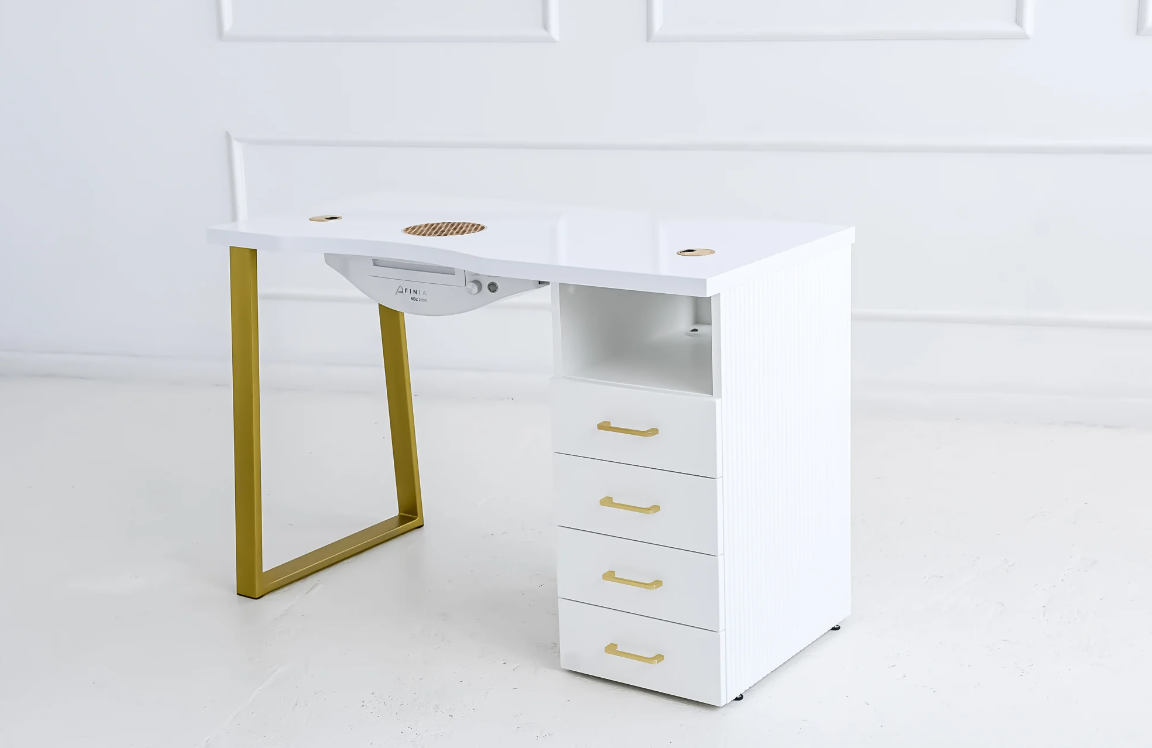 Table de manucure Afinia Prime Gold avec aspirateur intégré NDC 2000