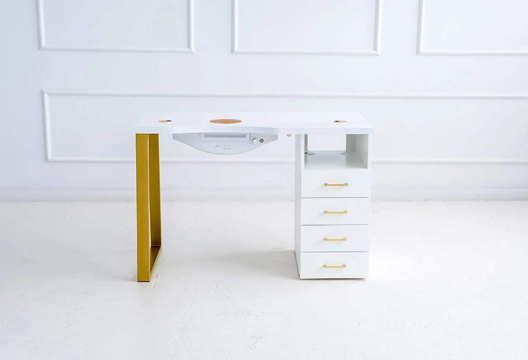 Table de manucure Afinia Prime Gold avec aspirateur intégré NDC 2000
