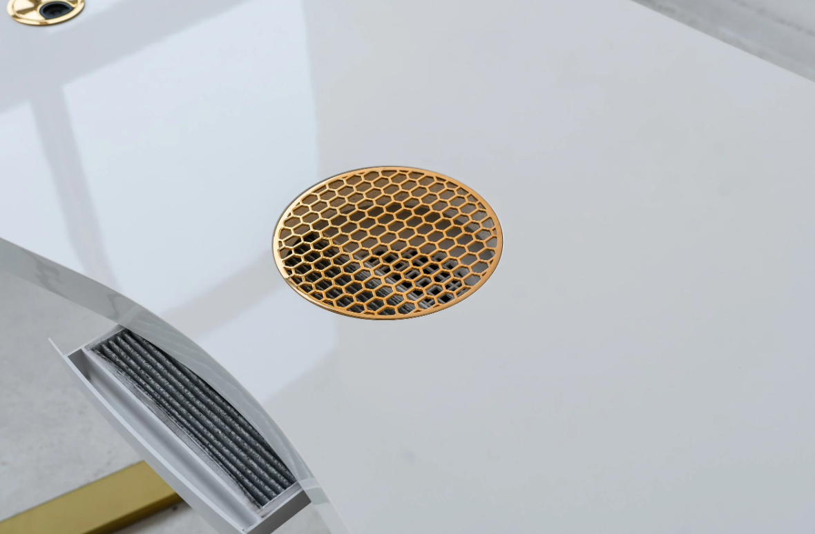 Table de manucure Afinia Art Deco X Gold avec aspirateur intégré NDC 2000