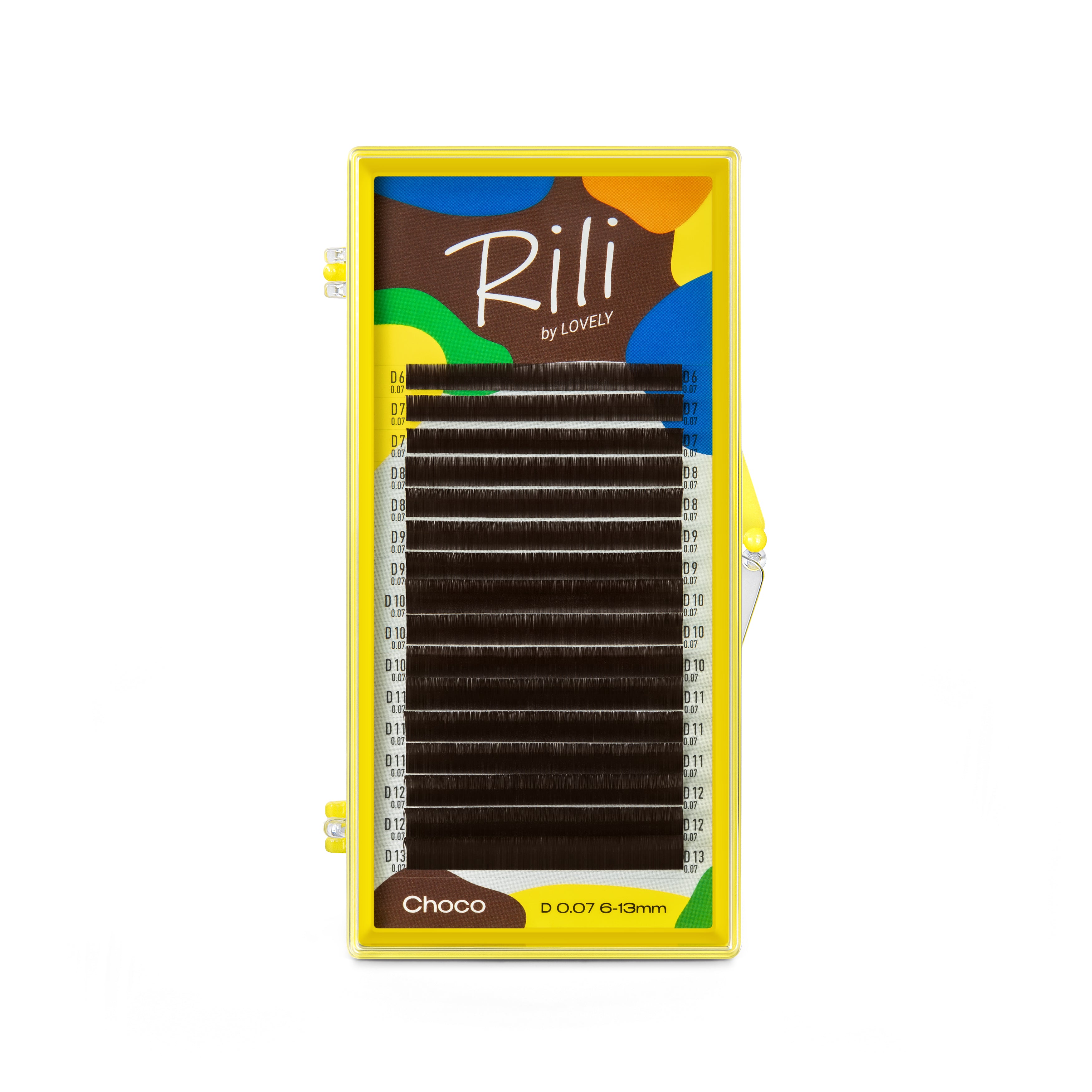 LOVELY Cils Rili MIX Choco, D/0,10 x 8-15 mm, 16 rangées