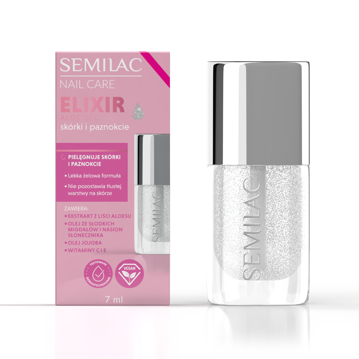 Élixir gel pour ongles et cuticules Semilac à l'aloe vera Aloe Gel 7 ml