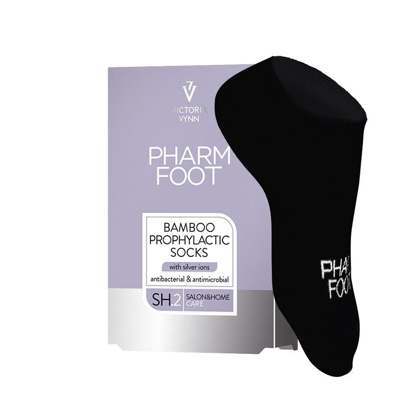 PHARM FOOT BAMBOO PREVENTIVE SOCKS with silver ions, black (35-38)