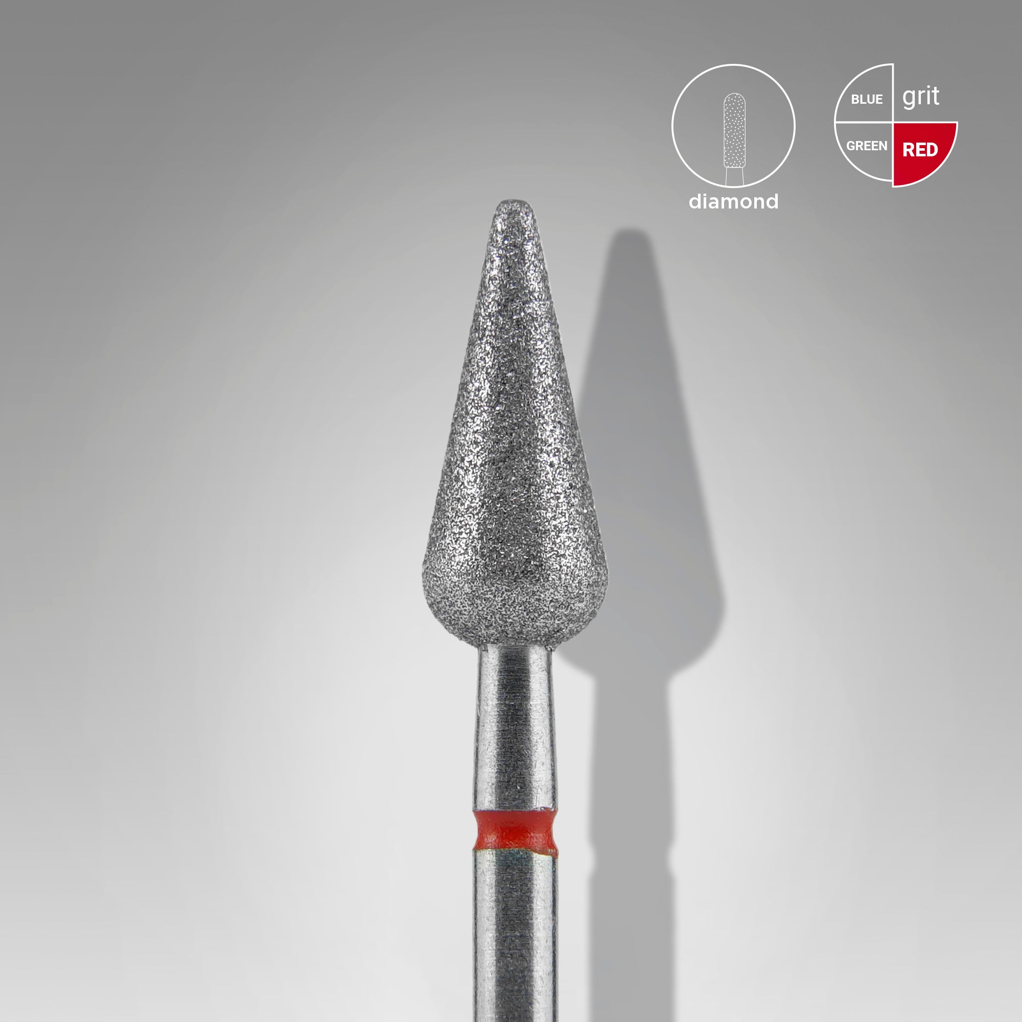 STALEKS Fraise en forme de poire, rouge, diamètre 5 mm / partie active 12 [FA100R050/12]