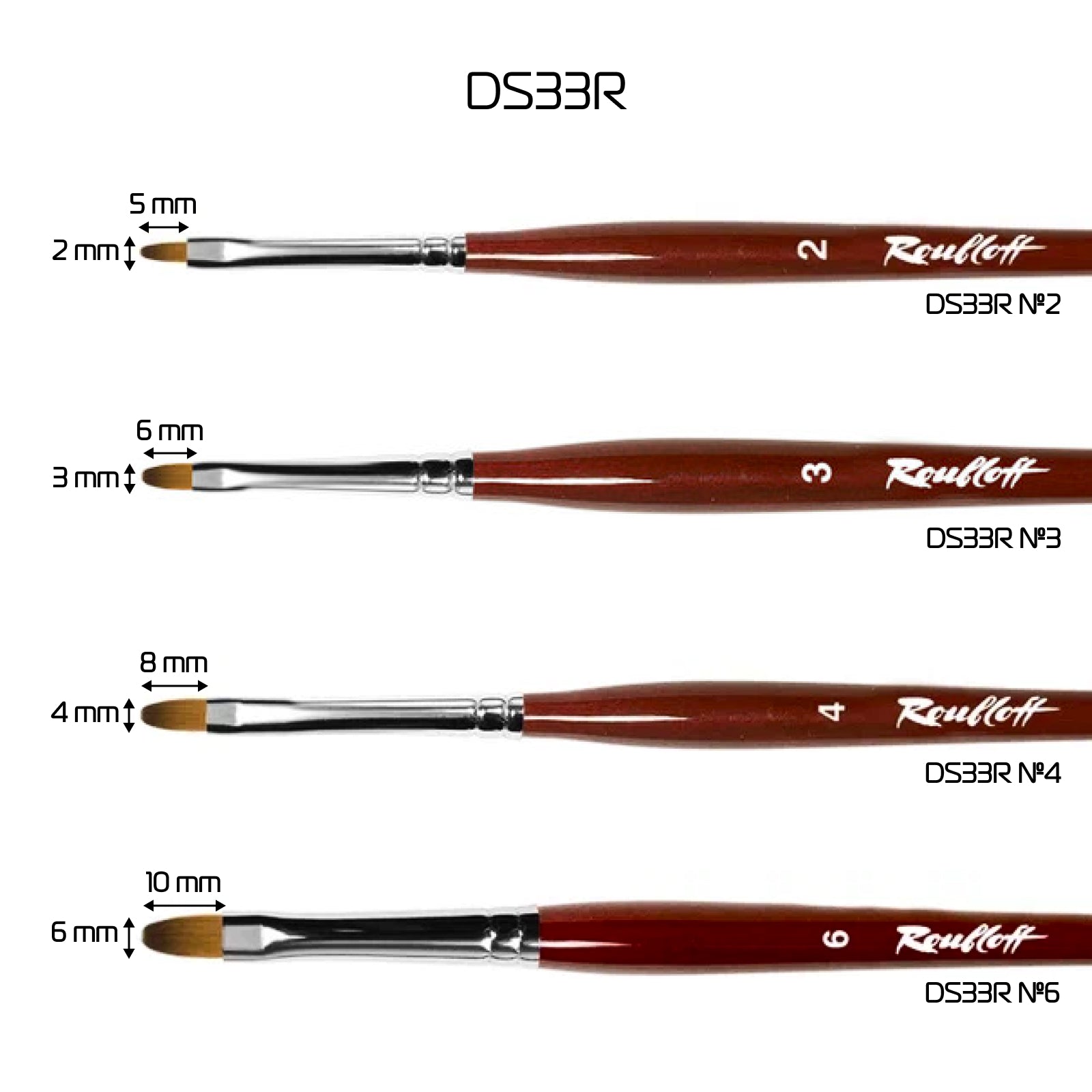 Roubloff, Flat nail design brush [DS33R-2]