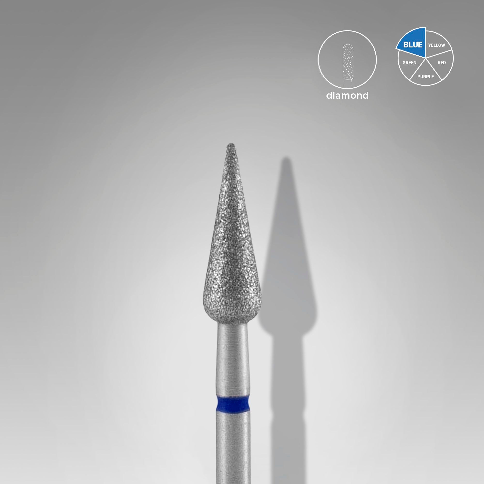 STALEKS Fraise en forme de poire, bleue, diamètre 4 mm / partie active 12 [FA100B040/12]