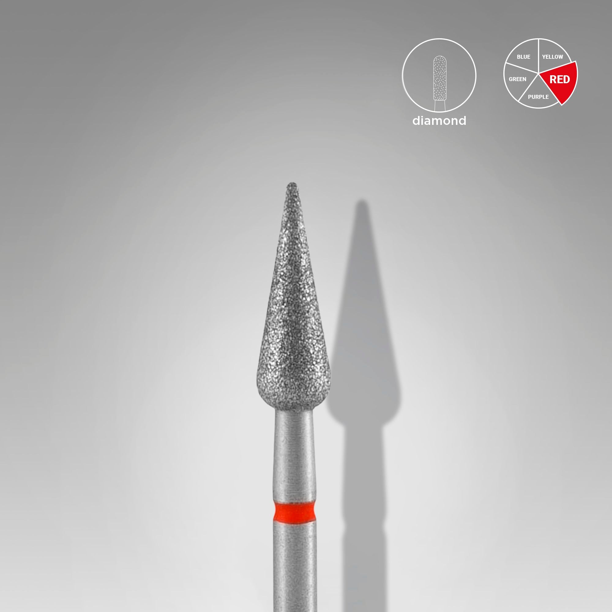 STALEKS Fraise en forme de poire, rouge, diamètre 4 mm / partie active 12 [FA100R040/12]