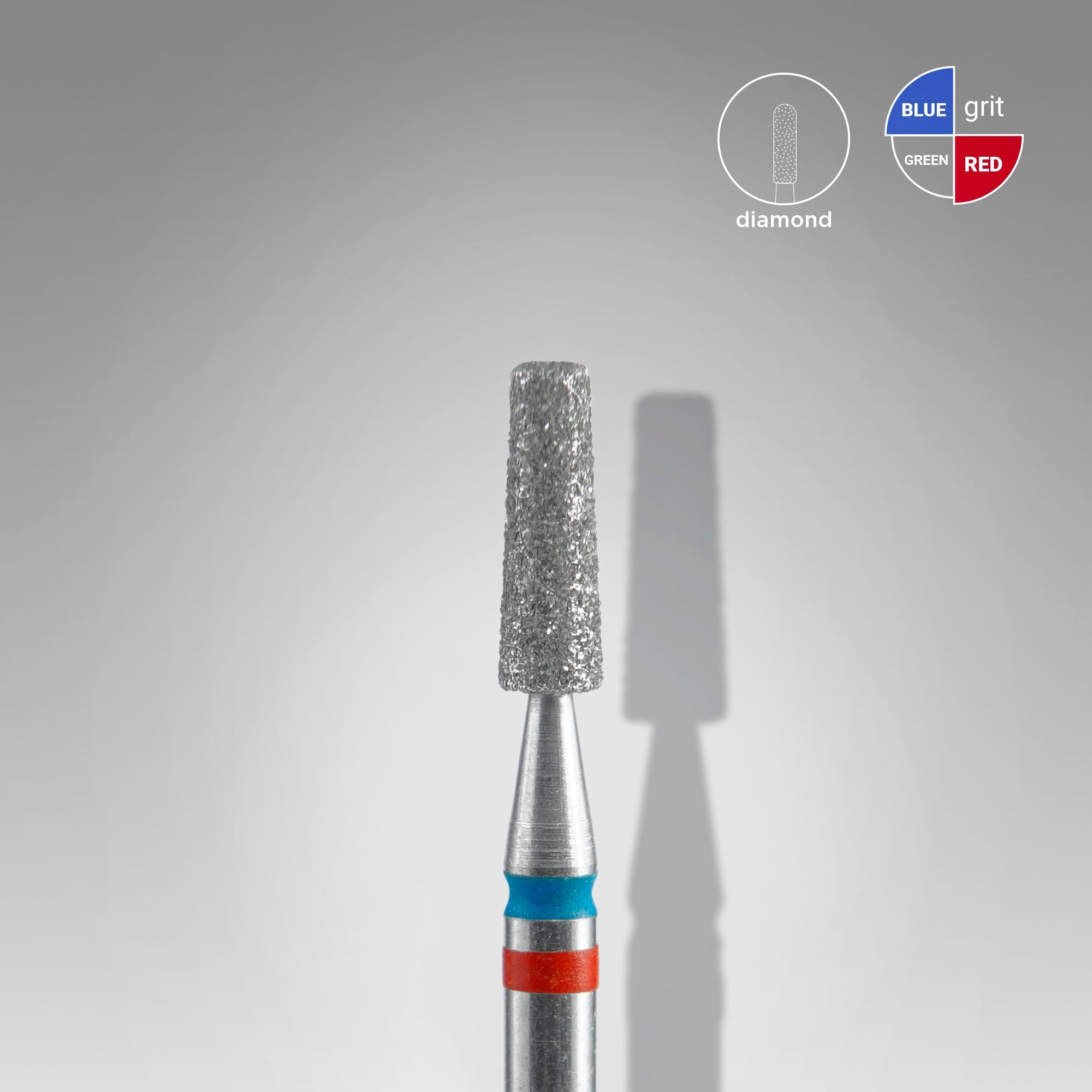 STALEKS Fraise conique DUO rouge/bleu, diamètre 2,5 mm / partie active 8 mm [FA70RB025/8]