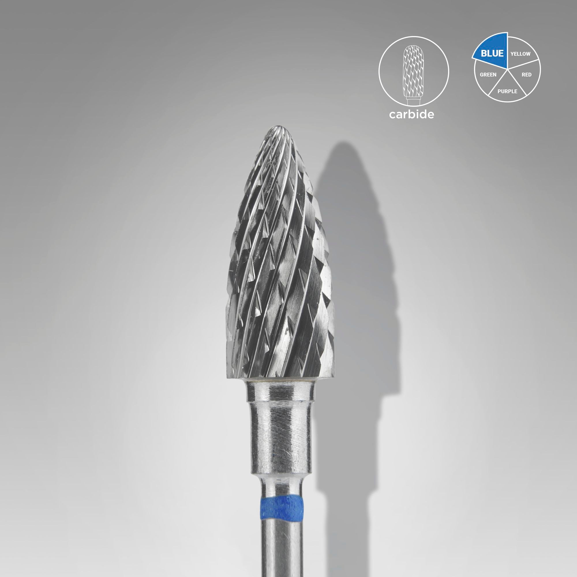 STALEKS Fraise en carbure pour l'enlèvement des cônes, bleue, diamètre 6 mm / partie active 14 mm [FT110B060/14]