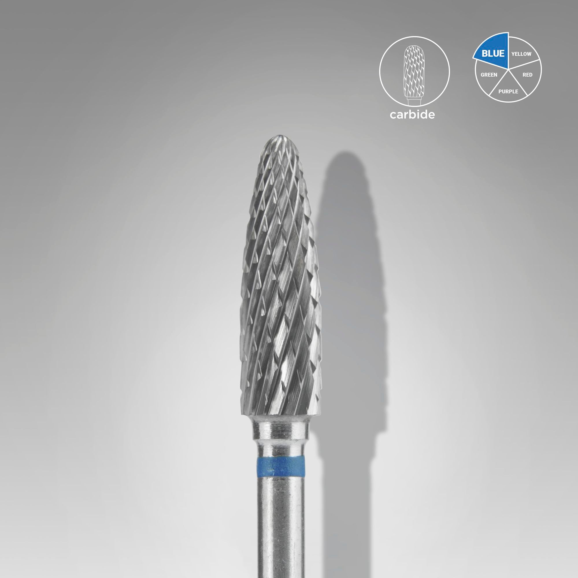 STALEKS Carbide nail cutter for corn removal blue, diameter 4 mm / working part 14 mm [FT90B040/14]
