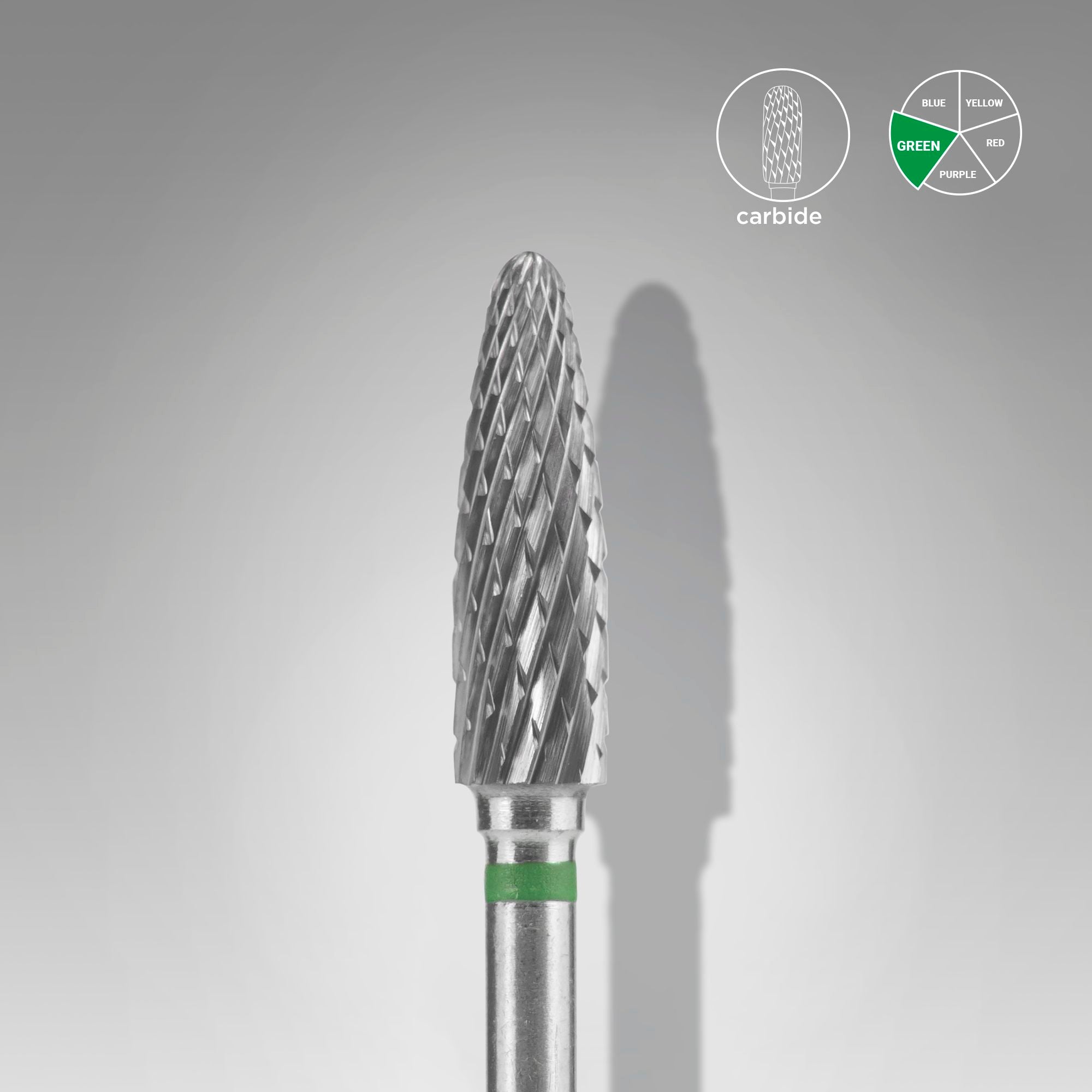 STALEKS Carbide nail cutter for corn removal green, diameter 4 mm / working part 14 mm [FT90G040/14]