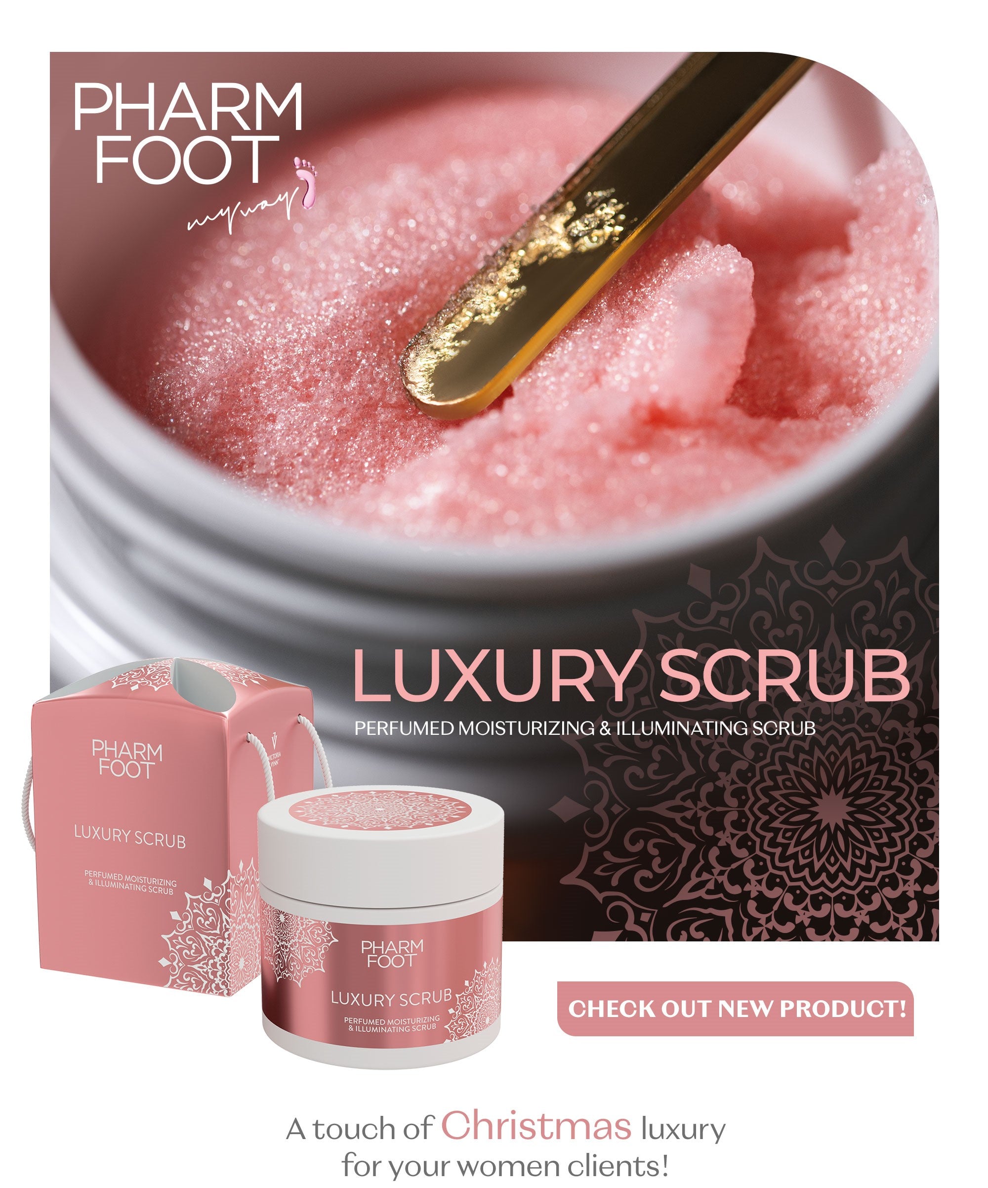 PHARM FOOT, gommage hydratant et illuminateur pour le corps LUXURY SCRUB, 200 g