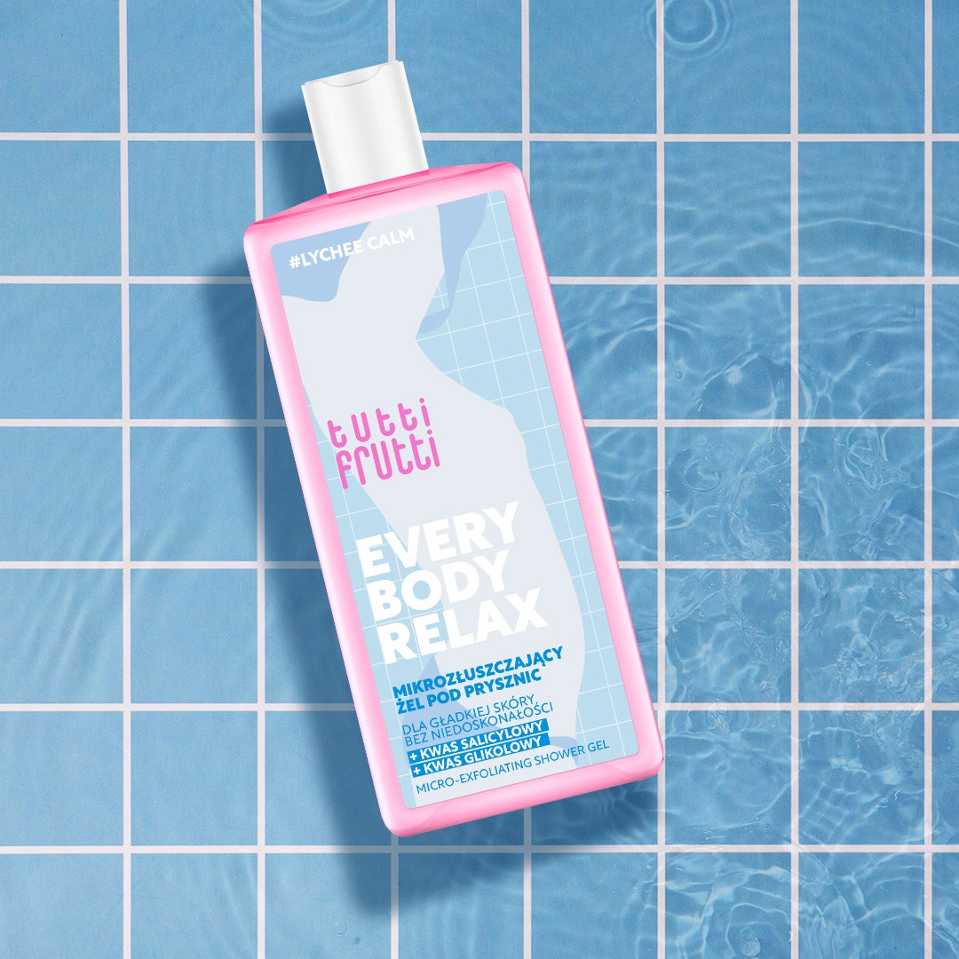 Gel douche micro-exfoliant Farmona TUTTI FRUTTI LycheeCalm à l'acide salicylique et à l'acide glycolique, 400 ml