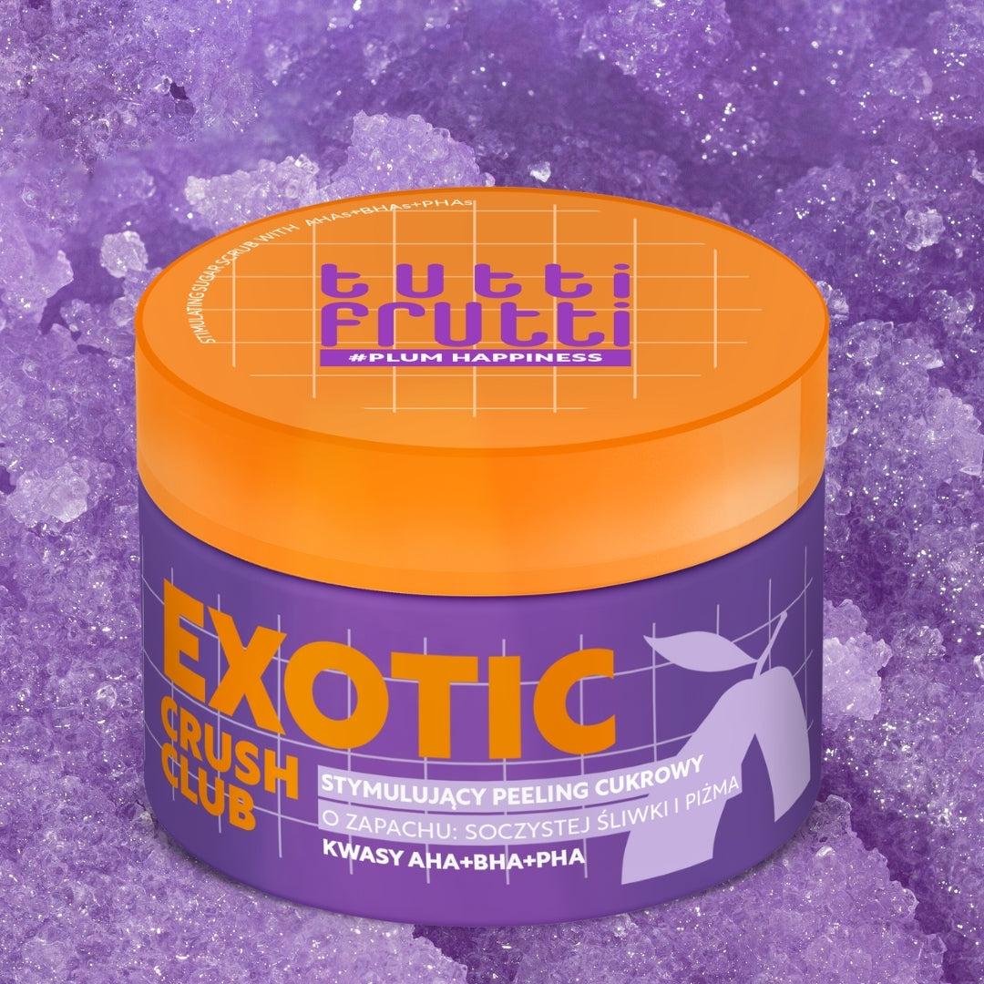 Farmona TUTTI FRUTTI PlumHappiness Stimulating Sugar Body Scrub with AHA+BHA+PHA Acids 300 g