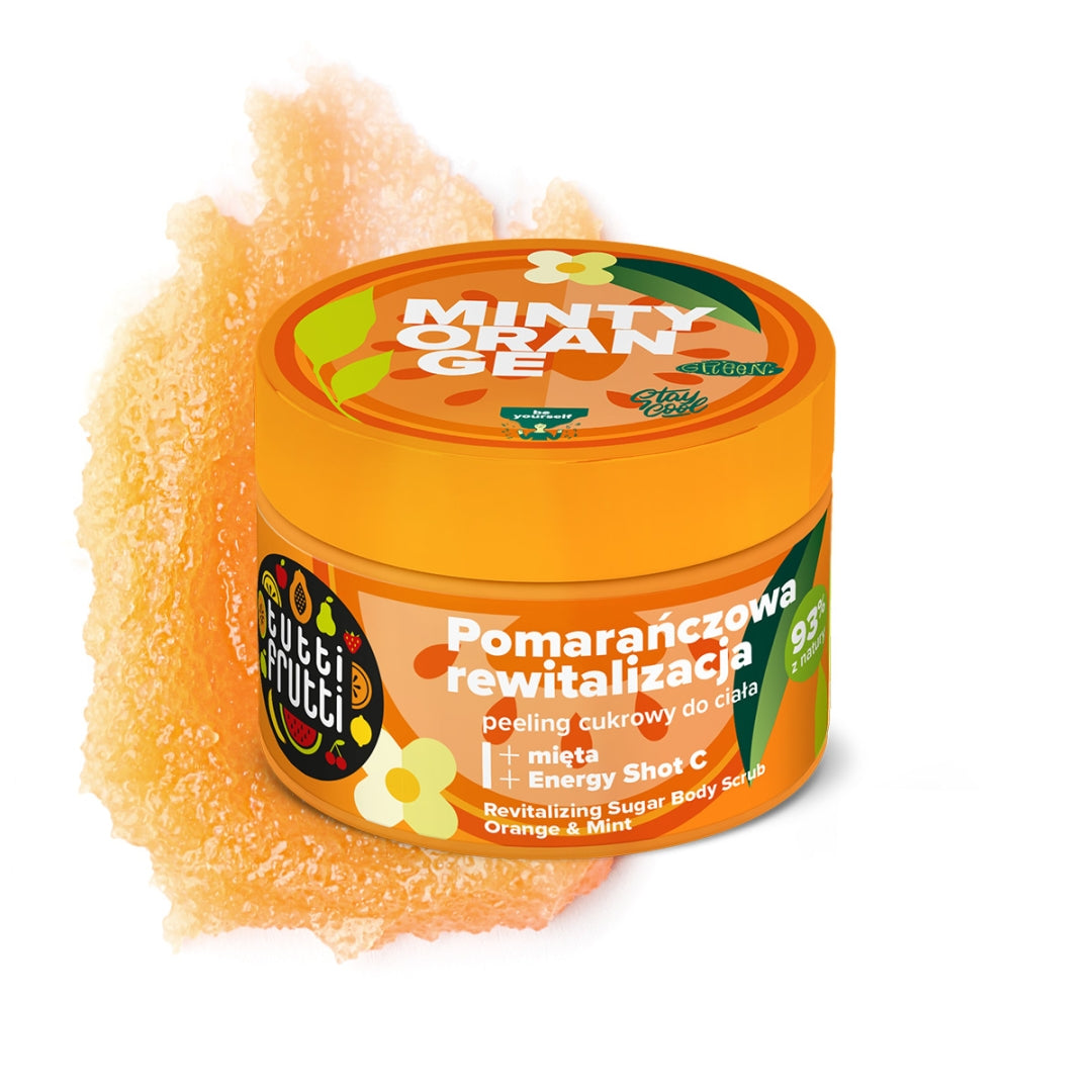 Farmona TUTTI FRUTTI Gommage régénérant au sucre pour le corps à l'orange et à la menthe poivrée 300 g