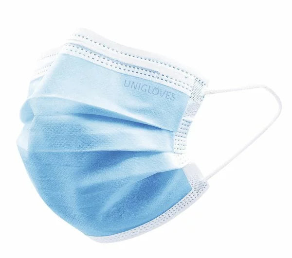 UNIGLOVES Medical Face Mask with Elastic Bands PROFIL PLUS BLUE, 3-ply, 50 pcs.