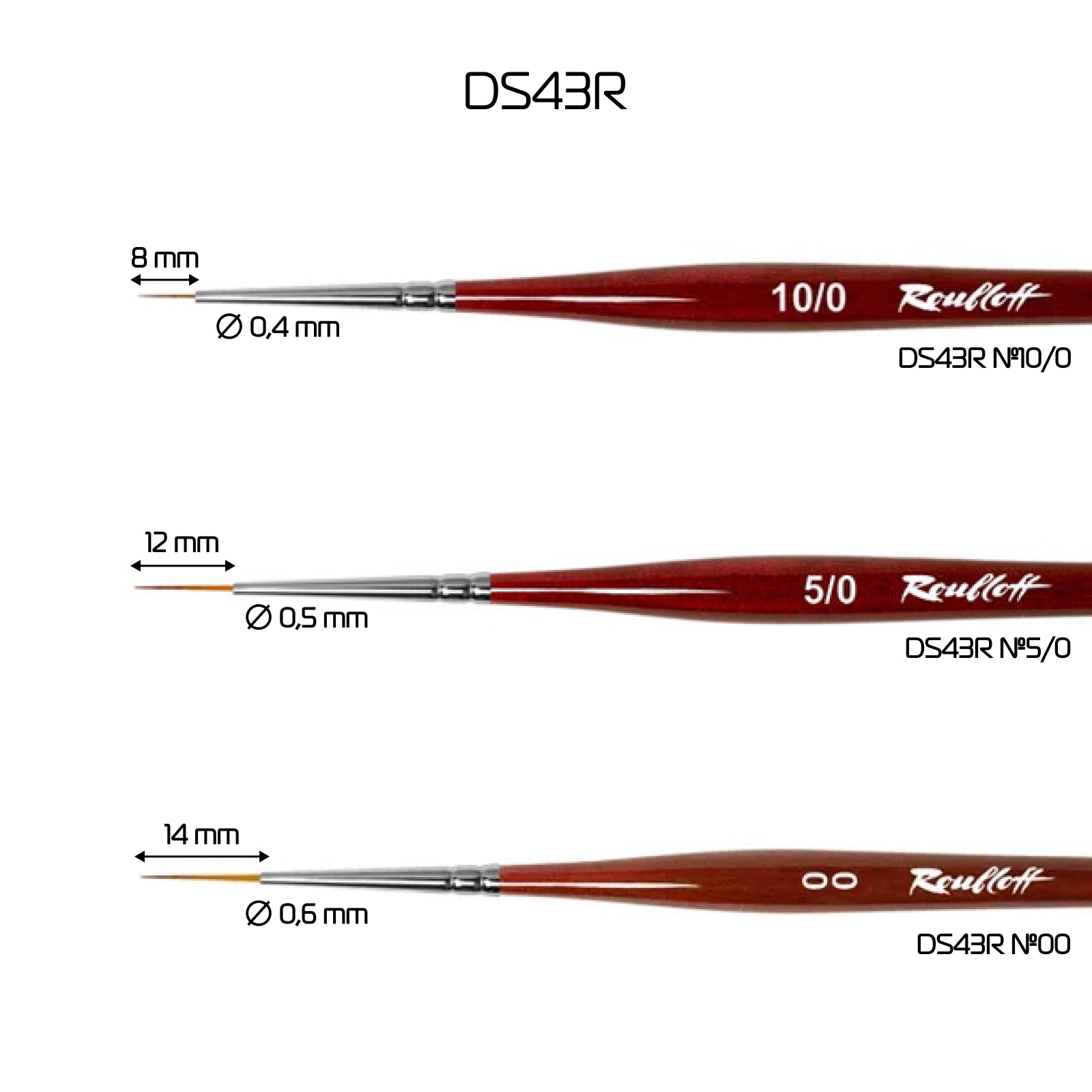 Roubloff, nail art brush [DS43R-10/0]