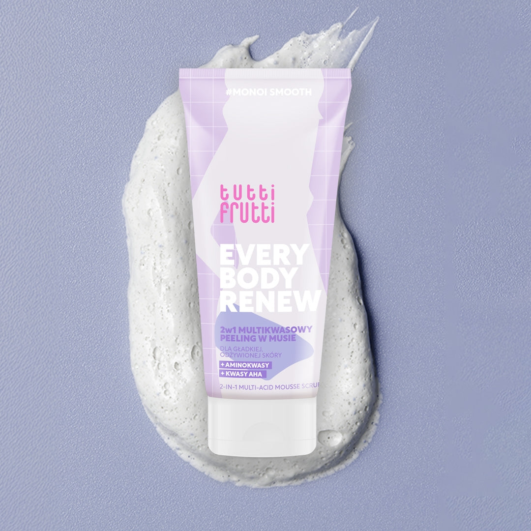 Farmona TUTTI FRUTTI MonoiSmooth 2-in-1 Multi-Acid Exfoliating Mousse with Amino Acids and AHAs, 200 ml