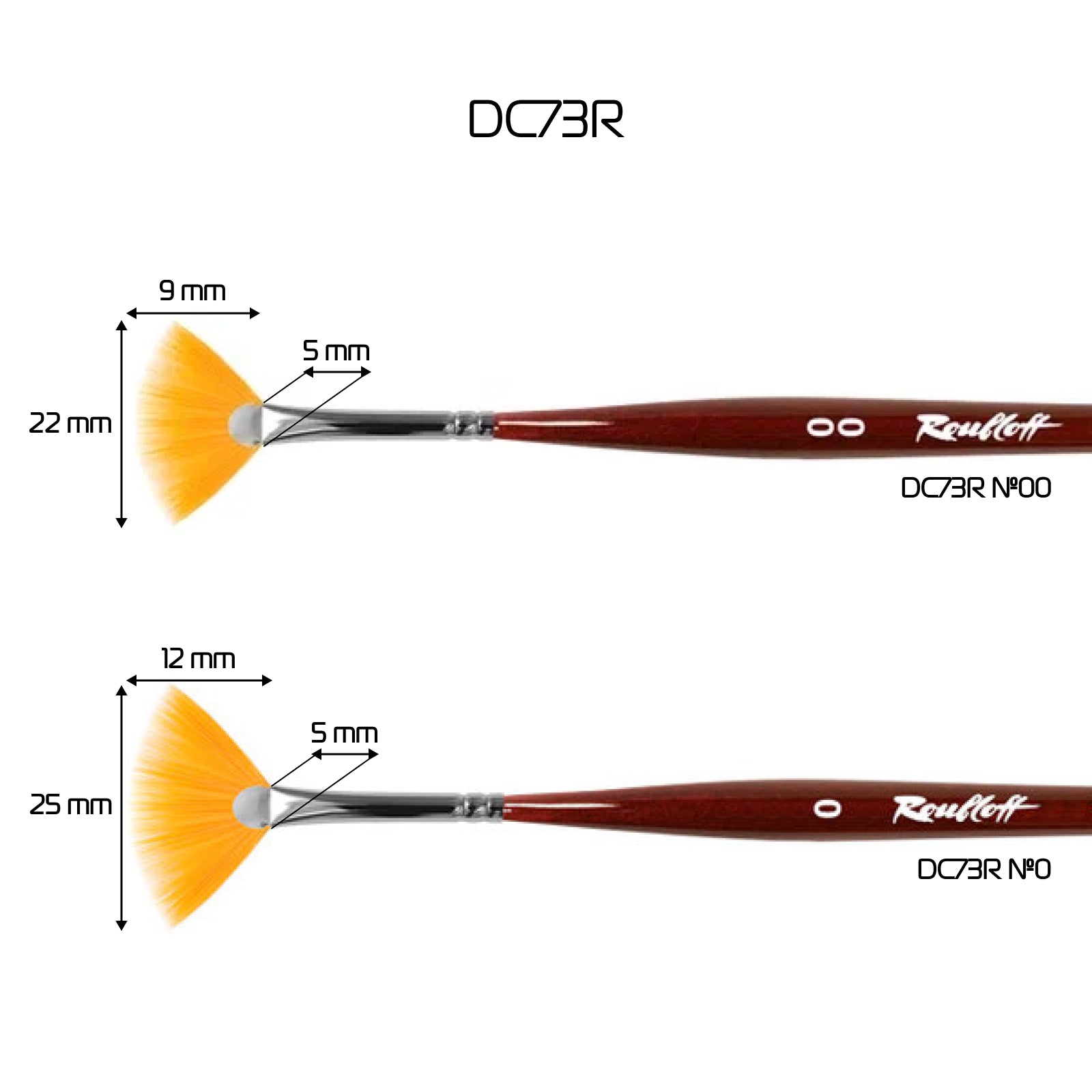 Roubloff, Thin Fan Brush for Nail Art [DC73R-00]